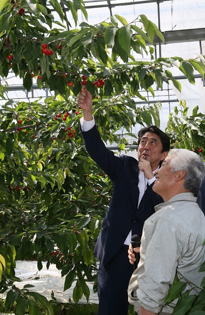 安倍总理为了把握东日本大地震灾害的复兴情况访问了福岛县。