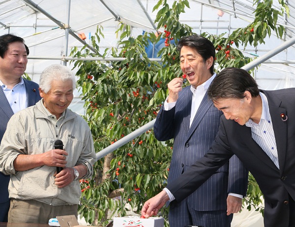 安倍总理为了把握东日本大地震灾害的复兴情况访问了福岛县。