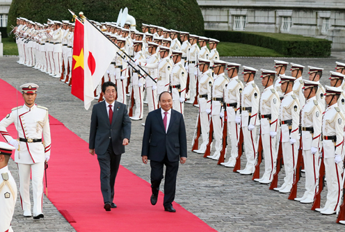 安倍总理在迎宾馆赤坂离宫与越南社会主义共和国总理阮春福举行了首脑会谈等。