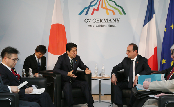 安倍总理出席了七国集团（G7）埃尔茂峰会。