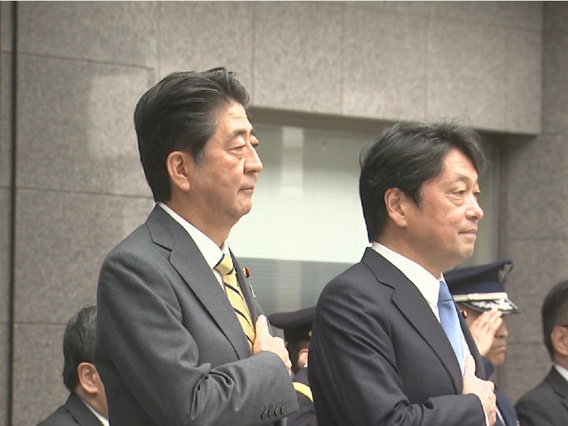 安倍总理在防卫省出席了第52次自卫队高级干部集会。