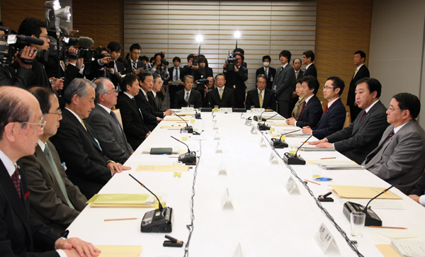 野田总理在总理大臣官邸召开了2012年第2次国家战略会议。