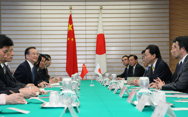 日中首脳会談の写真