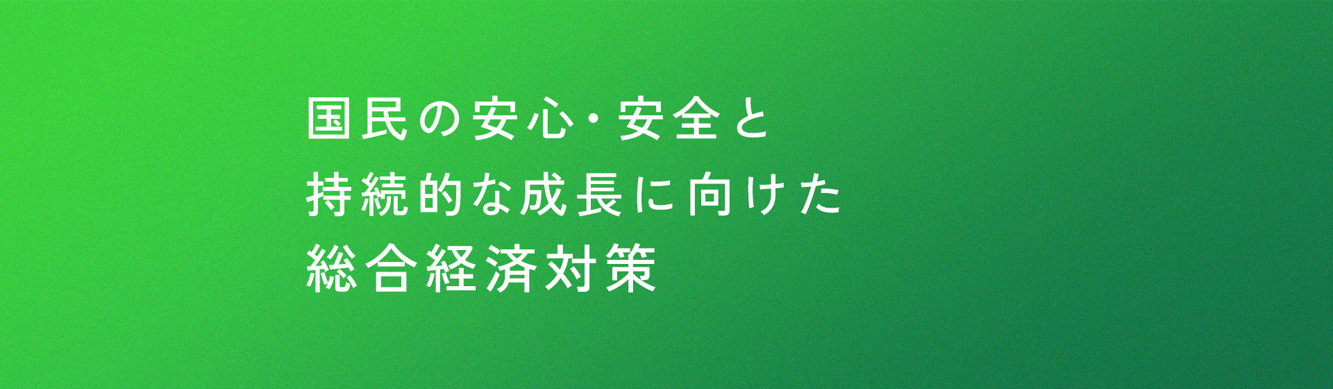 国民の安心•安全と持続的な成長に向けた総合経済対策